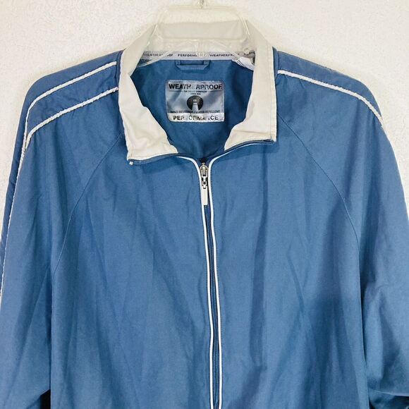 Weatherproof‎ Track Suit Jacket Mens L Blue Windbreaker Performance - Picture 11 of 11